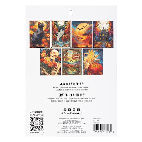 Brea Reese® 6" x 8" Fall Stained Glass Scratch Art Paper Pad